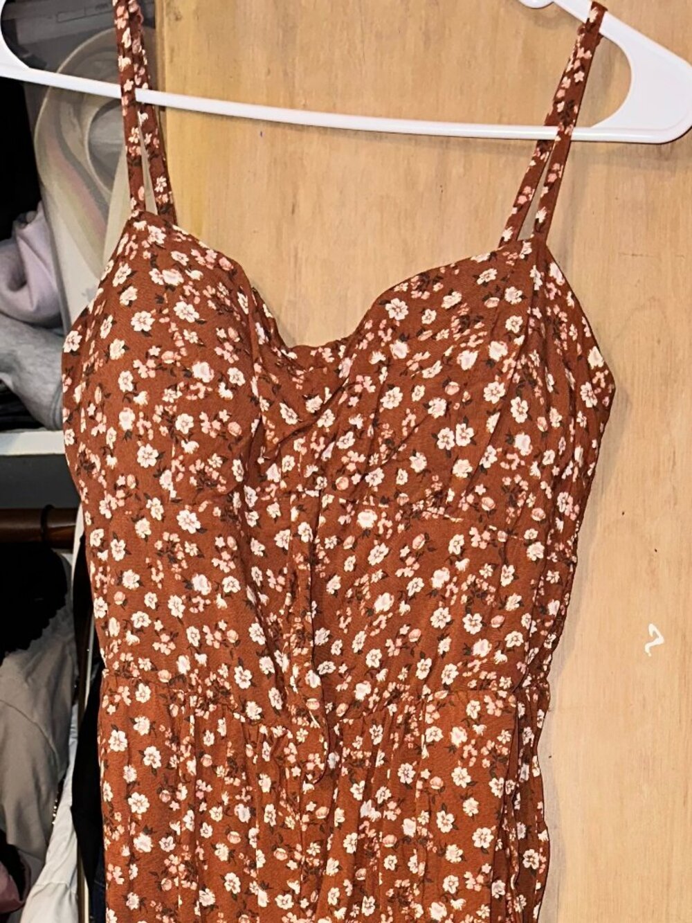 Dark Orange Size Small Floral Pant Jumpsuit